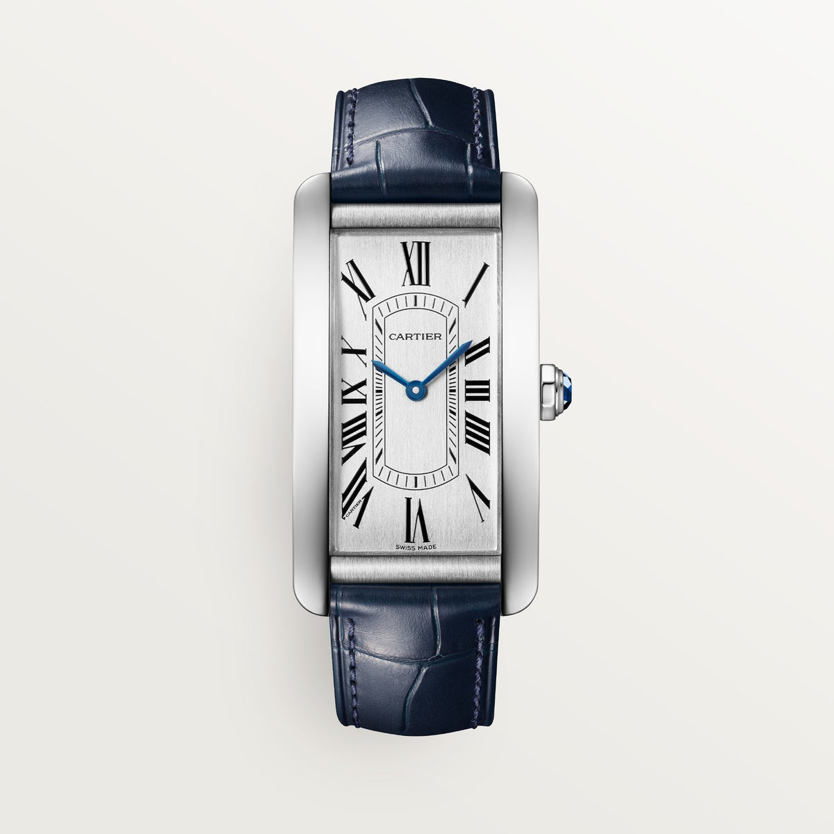 Cartier Tank Américaine 44.4 mm Steel Silver Dial Strap WSTA0083