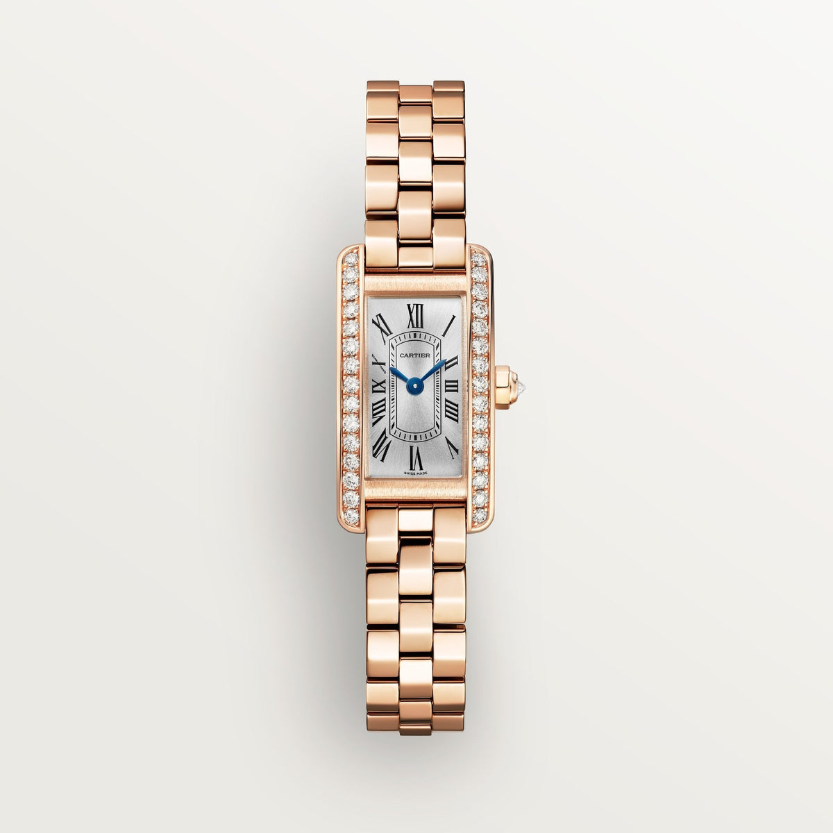 Cartier Tank Américaine Mini Rose Gold Silver Dial Bracelet WJTA0043