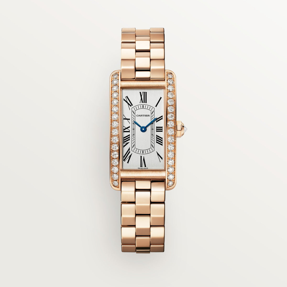 Cartier Tank Américaine Small Rose Gold Silver Dial Bracelet WJTA0044