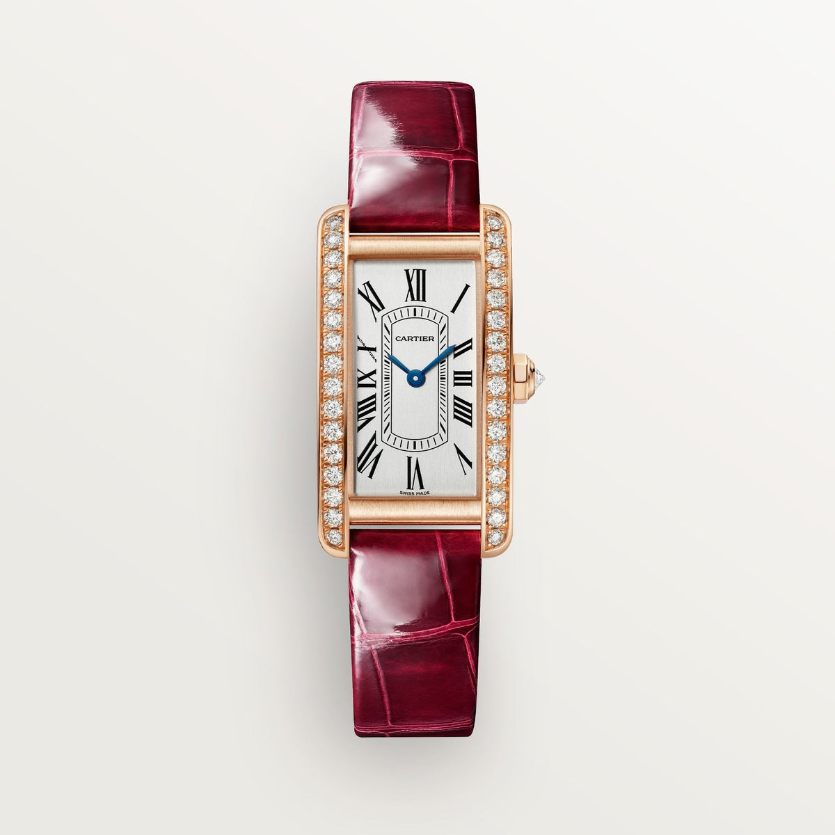 Cartier Tank Américaine Small Rose Gold Silver Dial Strap CRWJTA0059
