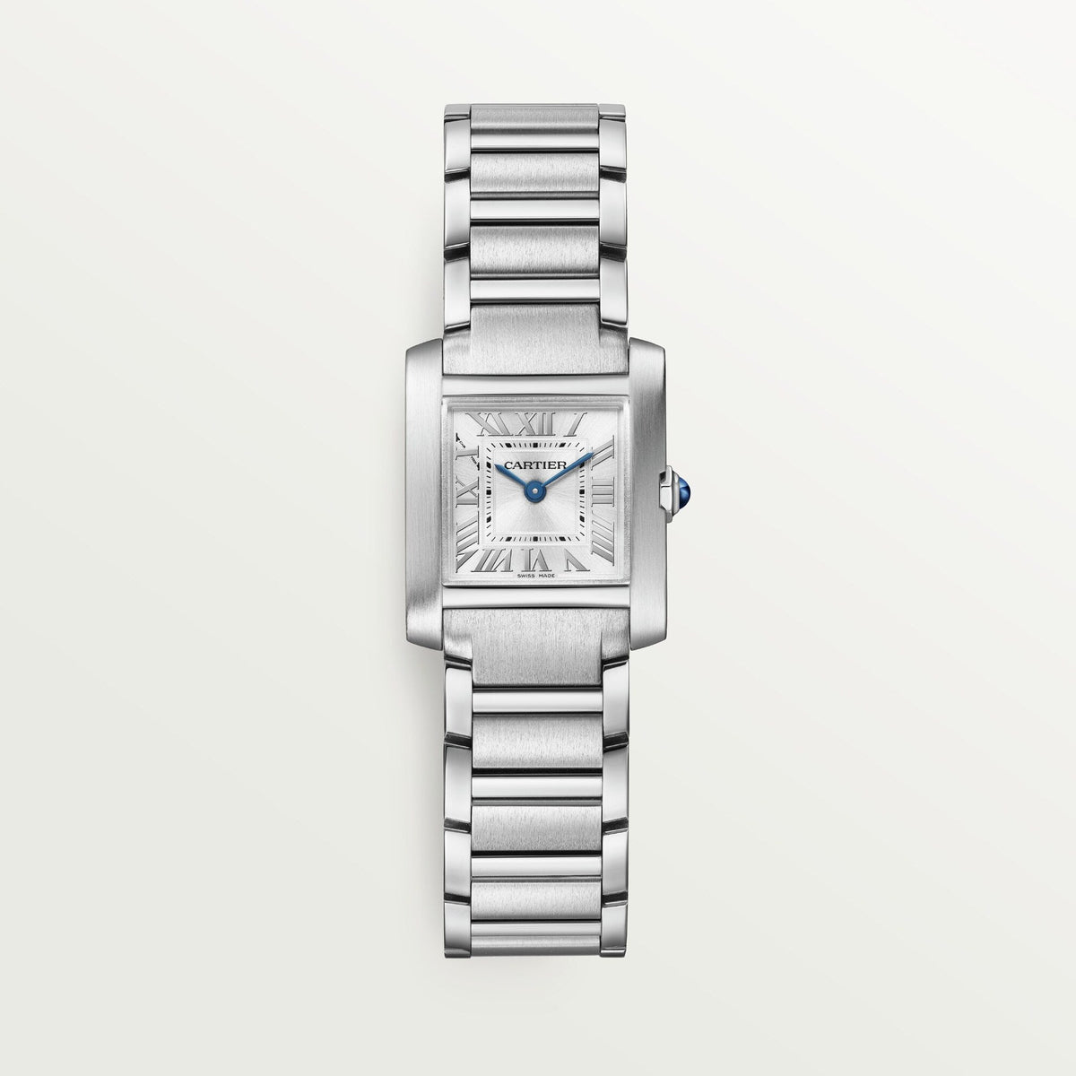 Cartier Tank Française Small Steel Silver Sunray Dial Steel Bracelet WSTA0065