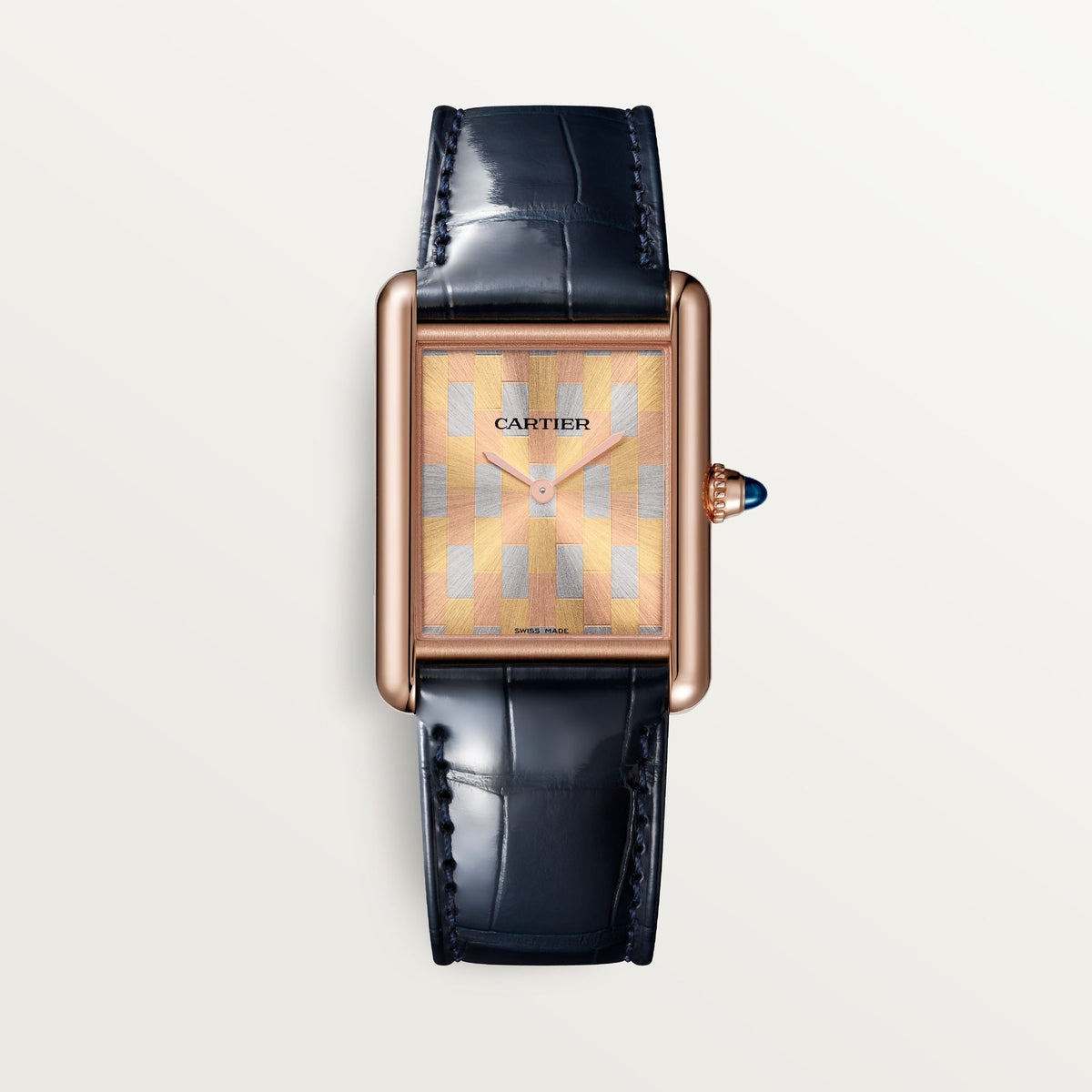 Cartier Tank Louis 33.7 mm Rose Gold Golden Dial Strap WGTA0176