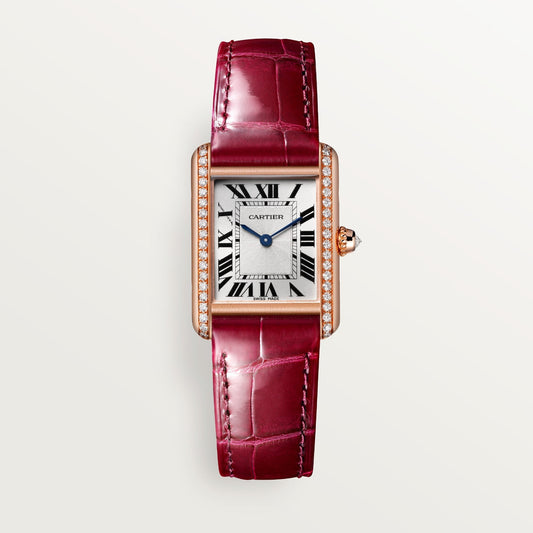 Cartier Tank Louis 29.5 mm Rose Gold Silver Dial Strap WJTA0037