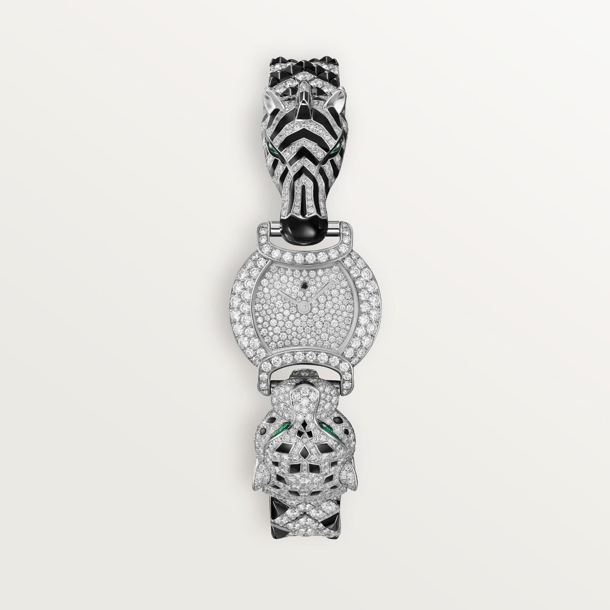 Cartier Zebra Motif 22.2 mm White Gold Steel Dial Bracelet HPI01454