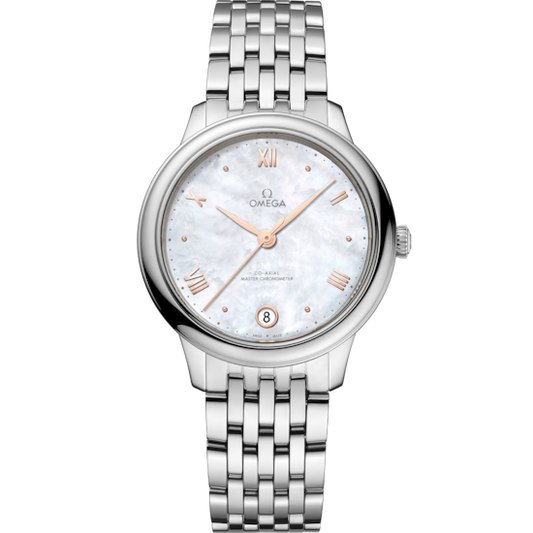 Omega De Ville Prestige 34 mm Steel White Dial Bracelet 434.10.34.20.05.001