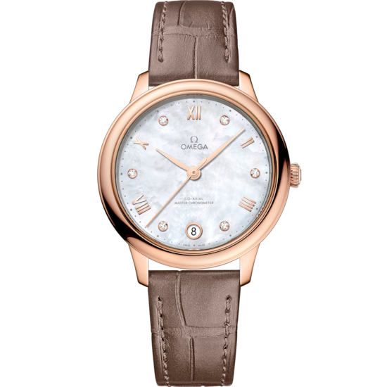 Omega De Ville Prestige 34 mm Sedna™ Rose Gold White Dial Strap 434.53.34.20.55.001