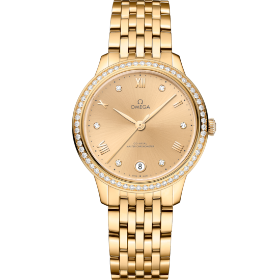 Omega De Ville Prestige 34 mm Yellow Gold Yellow Dial Bracelet 434.55.34.20.58.001