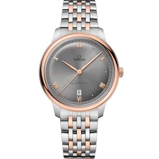 Omega De Ville Prestige 40 mm Steel Rose Gold Grey Dial Bracelet 434.20.40.20.06.001