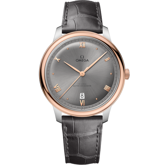 Omega De Ville Prestige 40 mm Rose Gold Grey Dial Strap 434.23.40.20.06.001