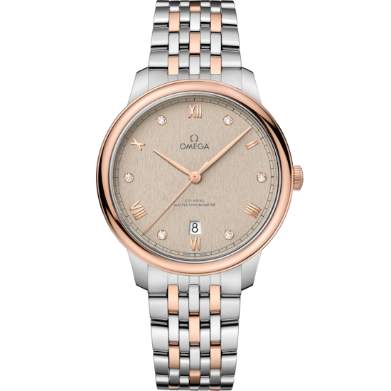 Omega De Ville Prestige 40 mm Rose Gold Linen Dial Bracelet 434.20.40.20.59.001