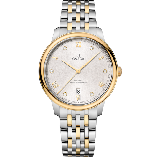 Omega De Ville Prestige 40 mm Steel Gold Silver Dial Bracelet 434.20.40.20.52.001