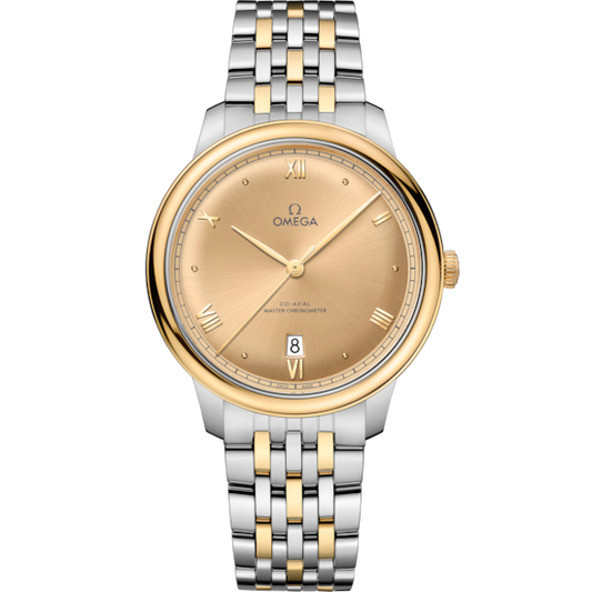 Omega De Ville Prestige 40 mm Steel Yellow Gold Yellow Dial Bracelet 434.20.40.20.08.001