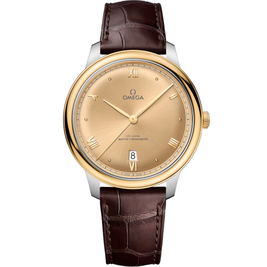 Omega De Ville Prestige 40 mm Steel Gold Yellow Dial Strap 434.23.40.20.08.001