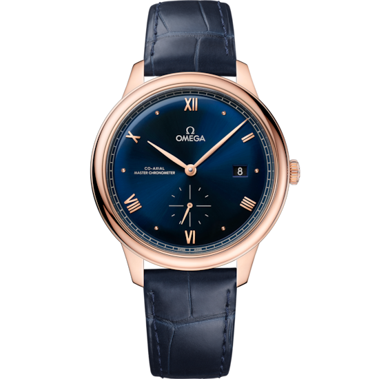 Omega De Ville Prestige 41 mm Rose Gold Blue Dial Strap 434.53.41.20.03.001