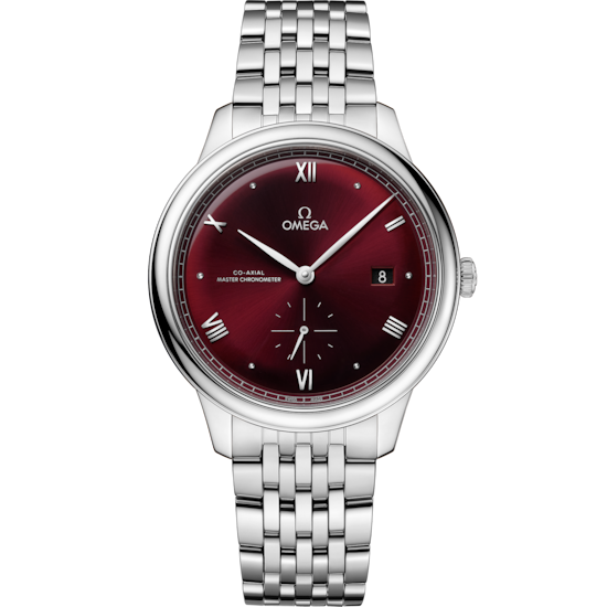 Omega De Ville Prestige 41 mm Steel Red Dial Bracelet 434.10.41.20.11.001