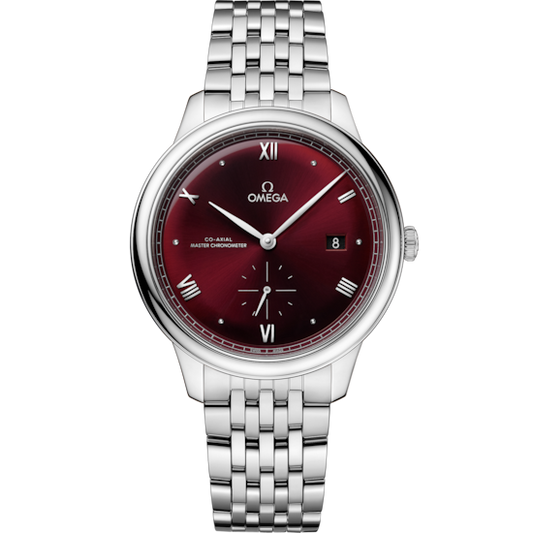 Omega De Ville Prestige 41 mm Steel Red Dial Bracelet 434.10.41.20.11.001