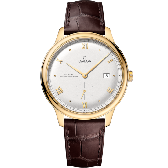 Omega De Ville Prestige 41 mm Yellow Gold Silver Dial Strap 434.53.41.20.02.001