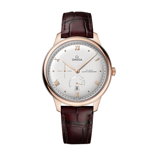 Omega De Ville Prestige 41 mm Rose Gold Silver Dial Strap 434.53.41.21.02.001