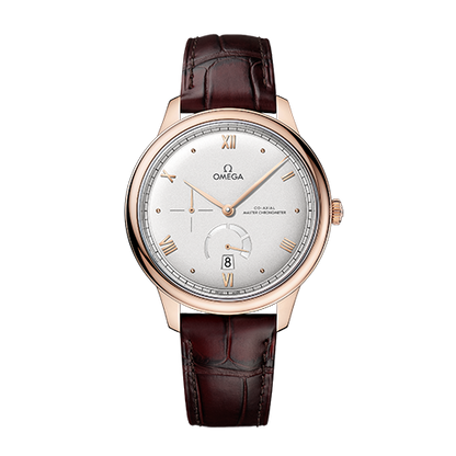 Omega De Ville Prestige 41 mm Rose Gold Silver Dial Strap 434.53.41.21.02.001