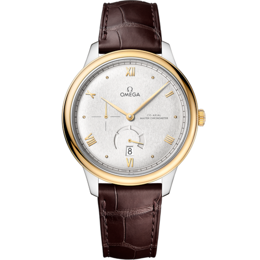 Omega De Ville Prestige 41 mm Steel Yellow Gold Silver Dial Strap 434.23.41.21.02.001