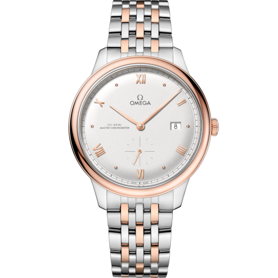 Omega De Ville Prestige 41 mm Steel Rose Gold Silver Dial Bracelet 434.20.41.20.02.001