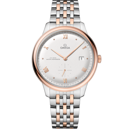 Omega De Ville Prestige 41 mm Steel Rose Gold Silver Dial Bracelet 434.20.41.20.02.001