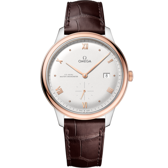 Omega De Ville Prestige 41 mm Steel Rose Gold Silver Dial Strap 434.23.41.20.02.001