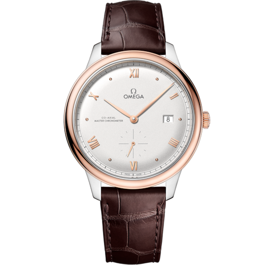 Omega De Ville Prestige 41 mm Steel Rose Gold Silver Dial Strap 434.23.41.20.02.001