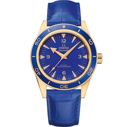 Omega Seamaster 300 41 mm Yellow Gold Blue Dial Strap 234.63.41.21.99.002