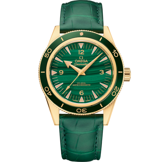 Omega Seamaster 300 41 mm Yellow Gold Green Dial Strap 234.63.41.21.99.001