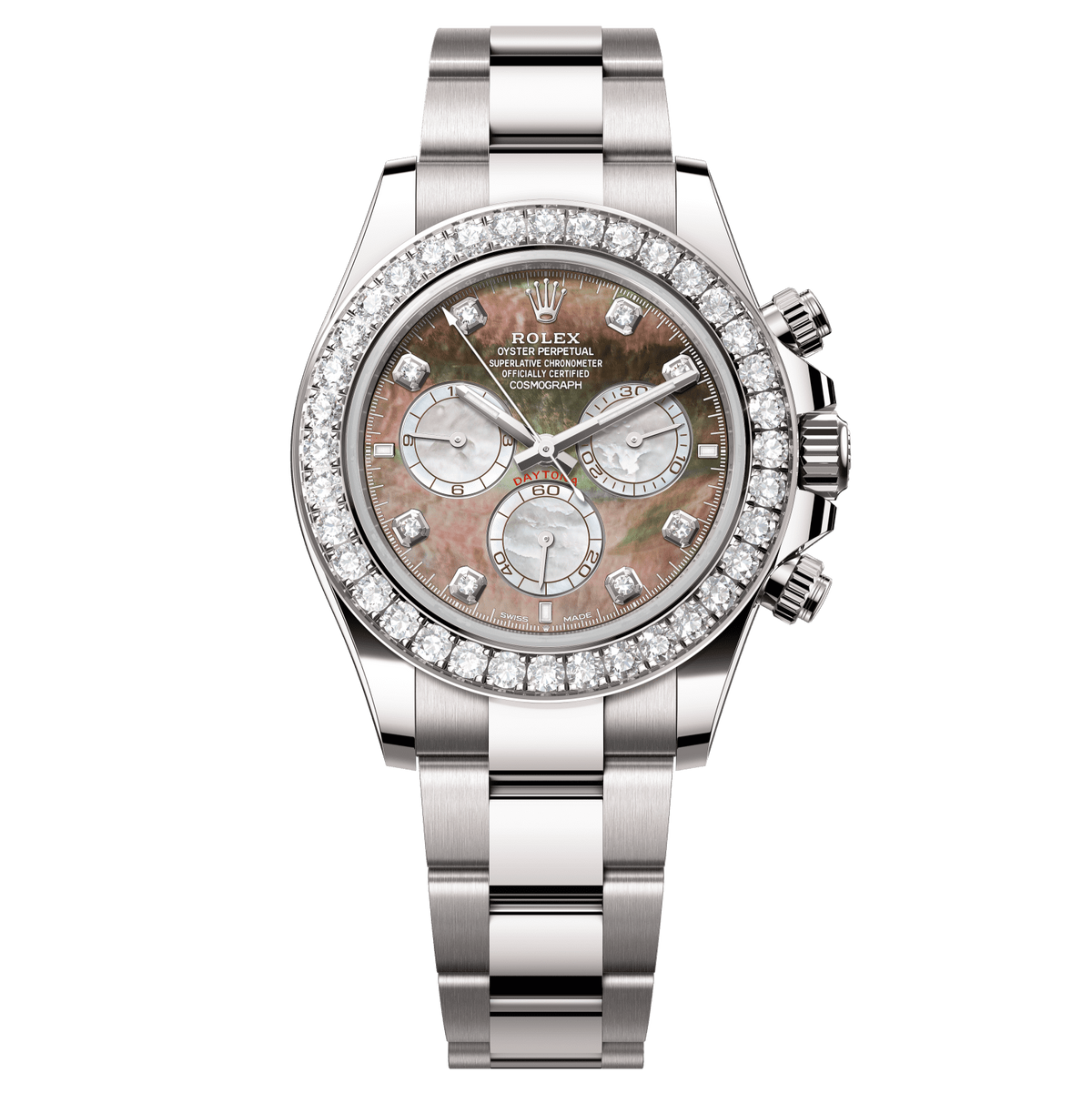 Rolex Cosmograph Daytona 40 mm 18 kt White Gold Diamond Oyster 126579rbr-0001