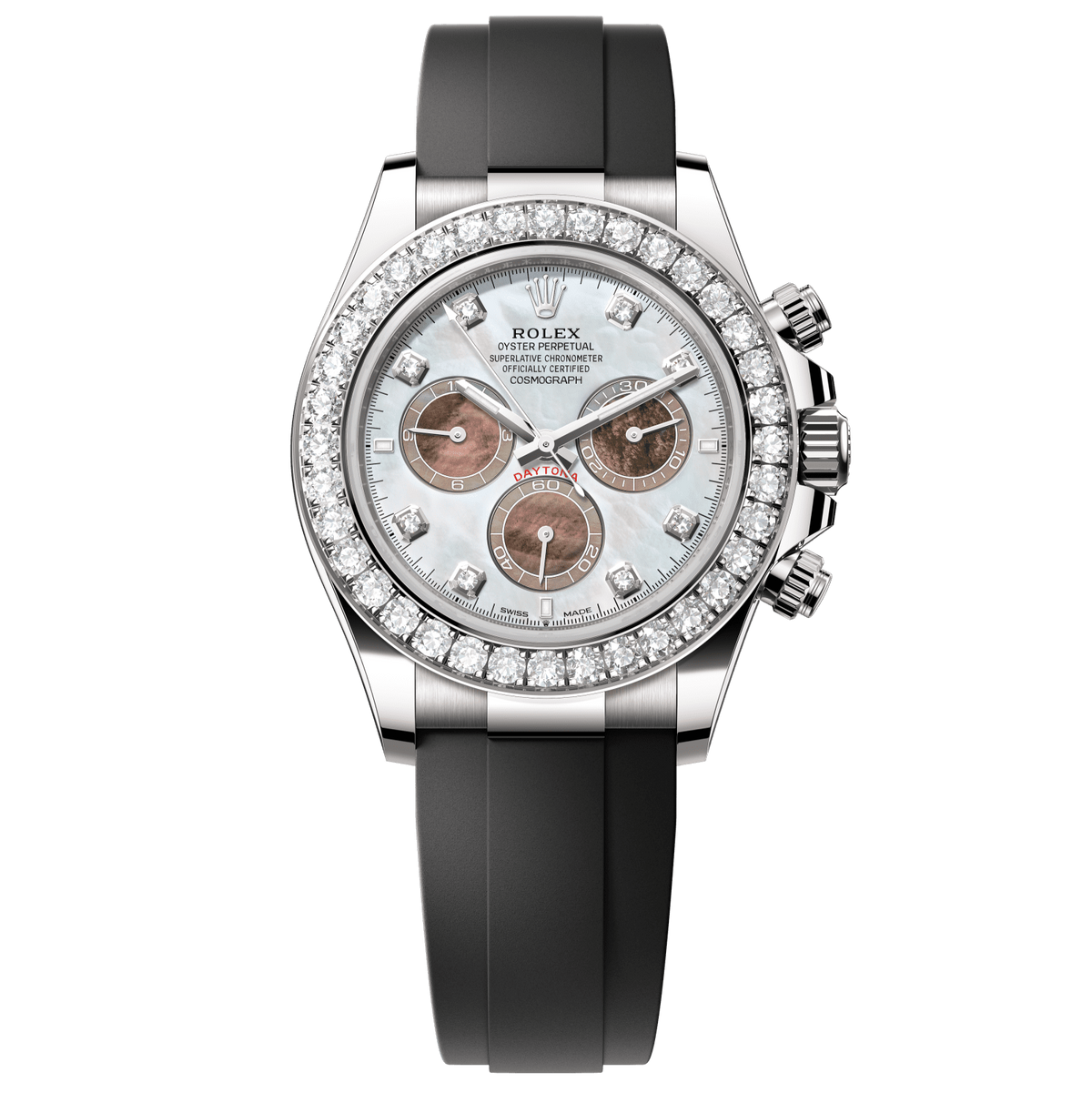 Rolex Cosmograph Daytona 40 mm 18 kt White Gold Oysterflex 126589rbr-0001