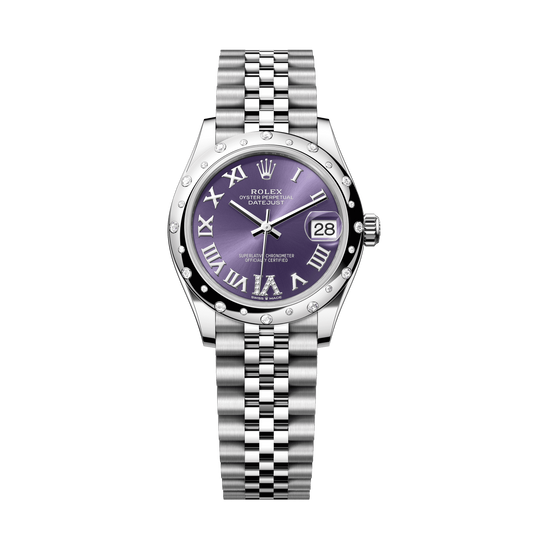 Rolex Datejust 31 mm Oystersteel White Gold Aubergine Diamond Dial Bracelet 278344rbr-0028