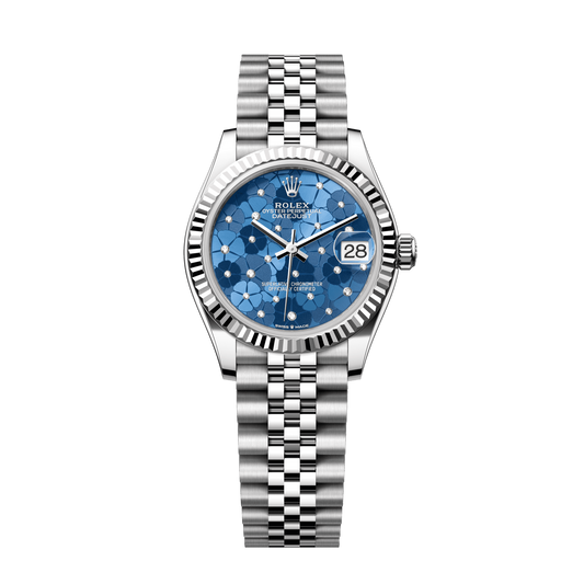 Rolex Datejust 31 31 mm Steel White Gold Blue Diamond Dial Bracelet 278274-0036