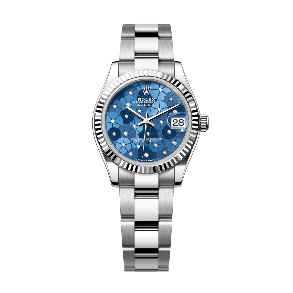 Rolex Datejust 31 mm Oystersteel White Gold Azzurro Blue Oyster 278274-0035