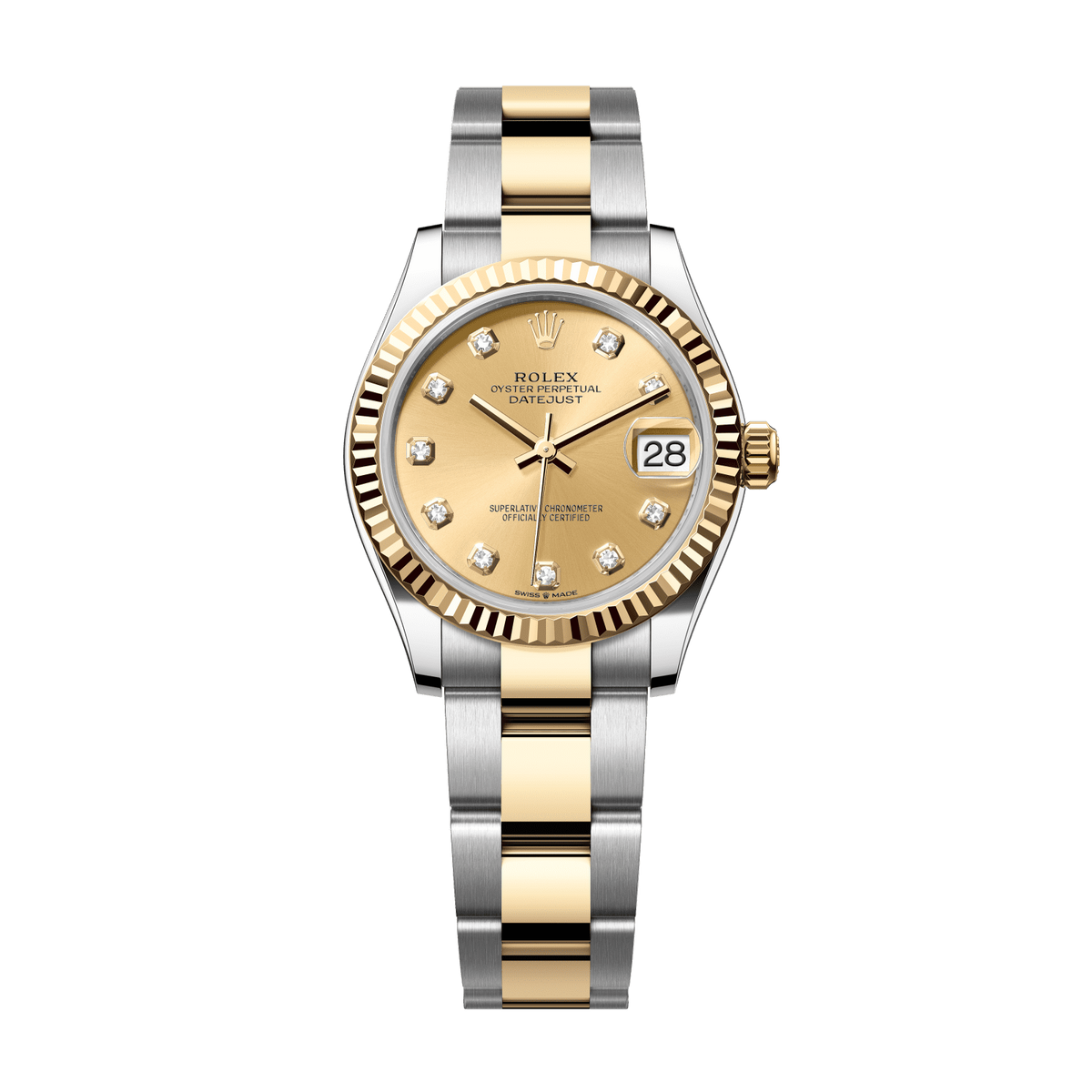 Rolex Datejust 31 mm Champagne Diamond Oystersteel Yellow Gold Oyster 278273-0025