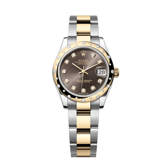Rolex Datejust 31 mm Dark Grey Diamonds 18k Yellow Gold Oyster 278343rbr-0021
