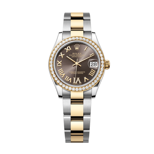 Rolex Datejust 31 mm Dark Grey Diamonds 18k Yellow Gold Oyster 278383rbr-0017