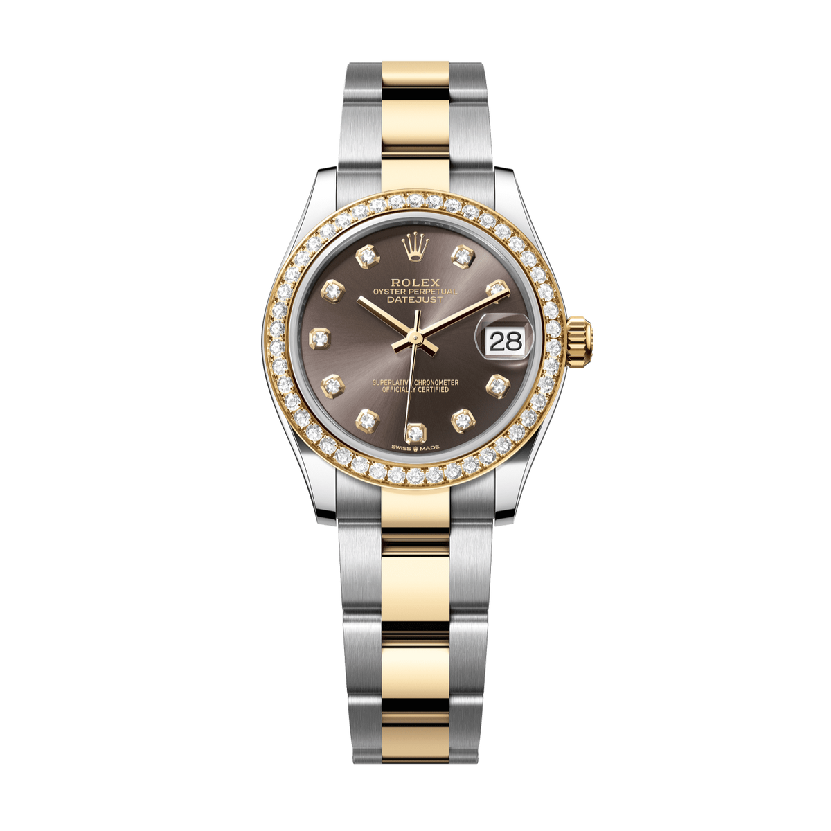 Rolex Datejust 31 mm Dark Grey Diamond Oystersteel Yellow Gold 278383RBR-0021