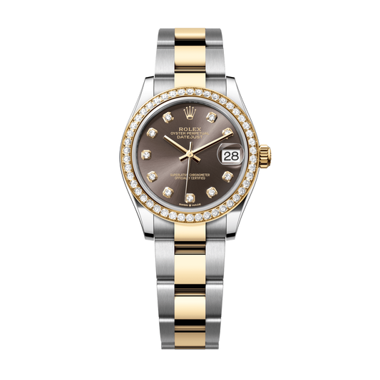 Rolex Datejust 31 mm Dark Grey Diamond Oystersteel Yellow Gold 278383RBR-0021