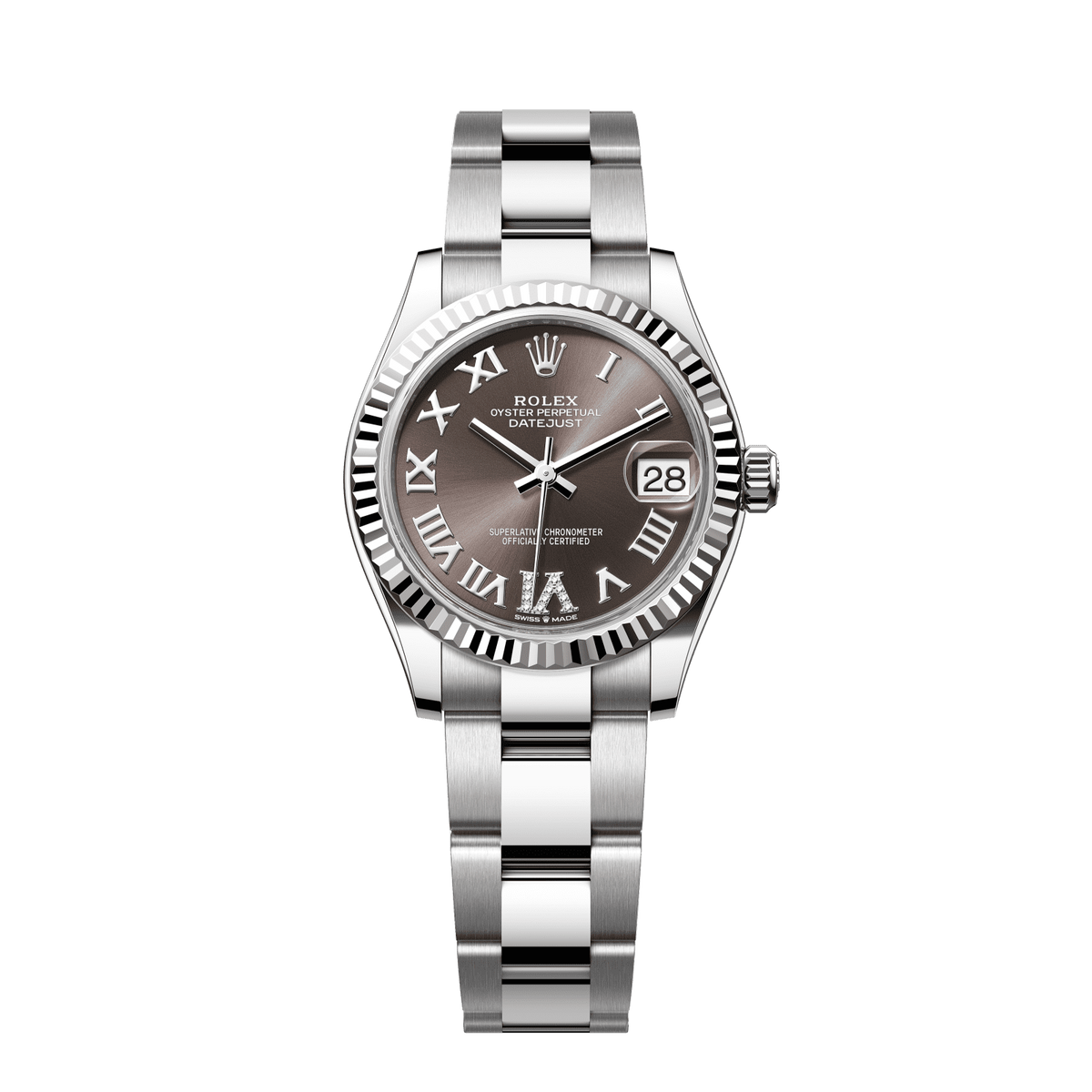 Rolex Datejust 31 mm Oystersteel White Gold Dark Grey Diamond Oyster 278274-0027