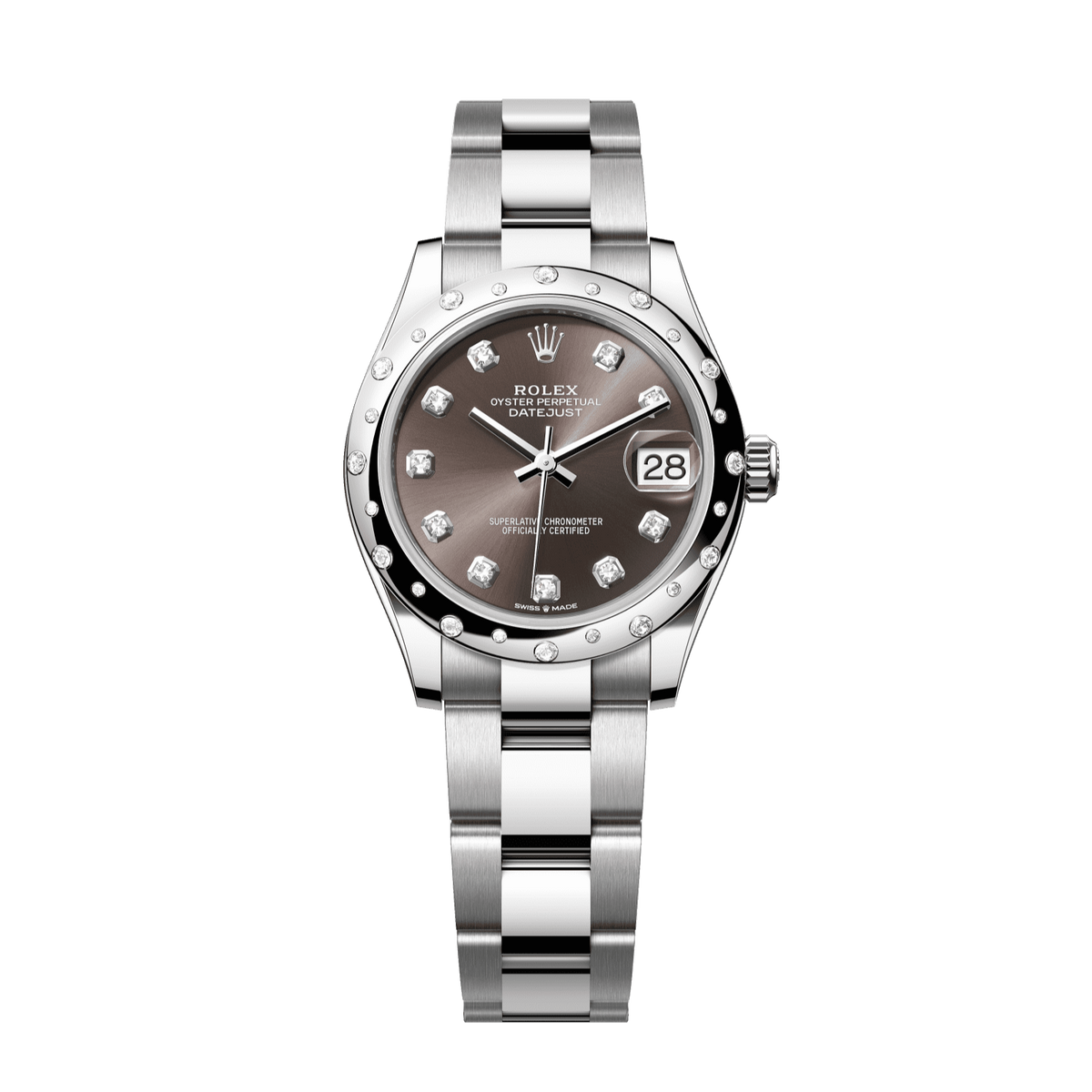 Rolex Datejust 31 mm Steel White Gold Dark Grey Diamond Oyster 278344rbr-0007