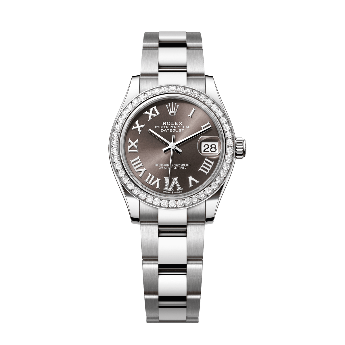 Rolex Datejust 31 mm Steel White Gold Dark Grey Diamond Oyster 278384rbr-0031