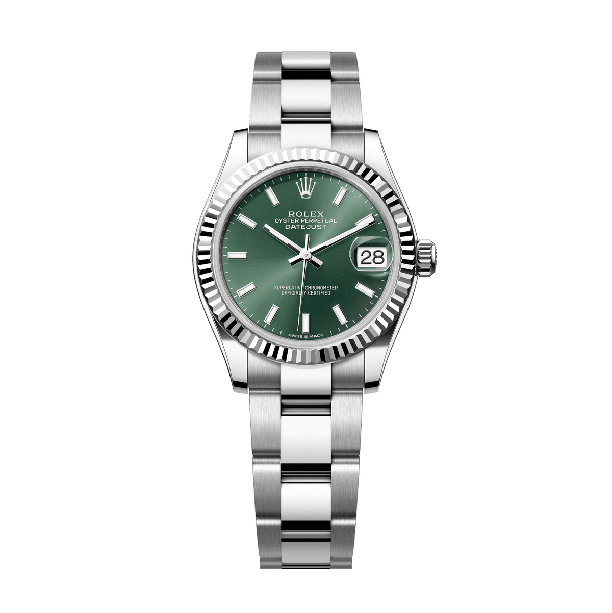 Rolex Datejust 31 mm Mint Green Oystersteel White Gold Oyster 278274-0017