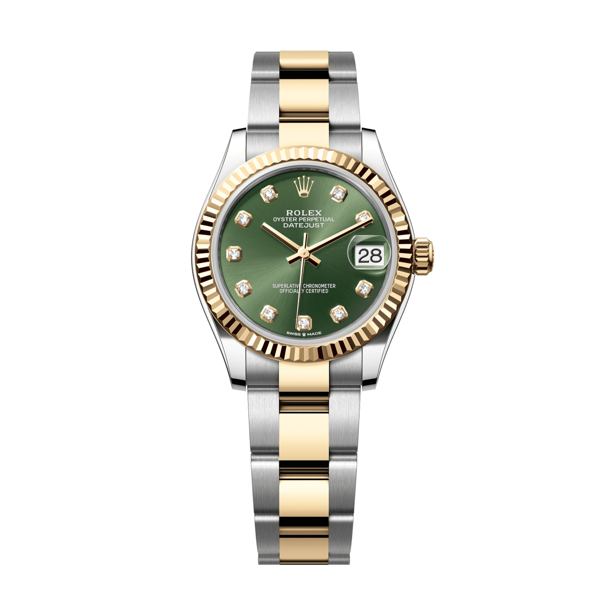 Rolex Datejust 31 mm Olive Green Diamond Oystersteel Yellow Gold Oyster 278273-0029