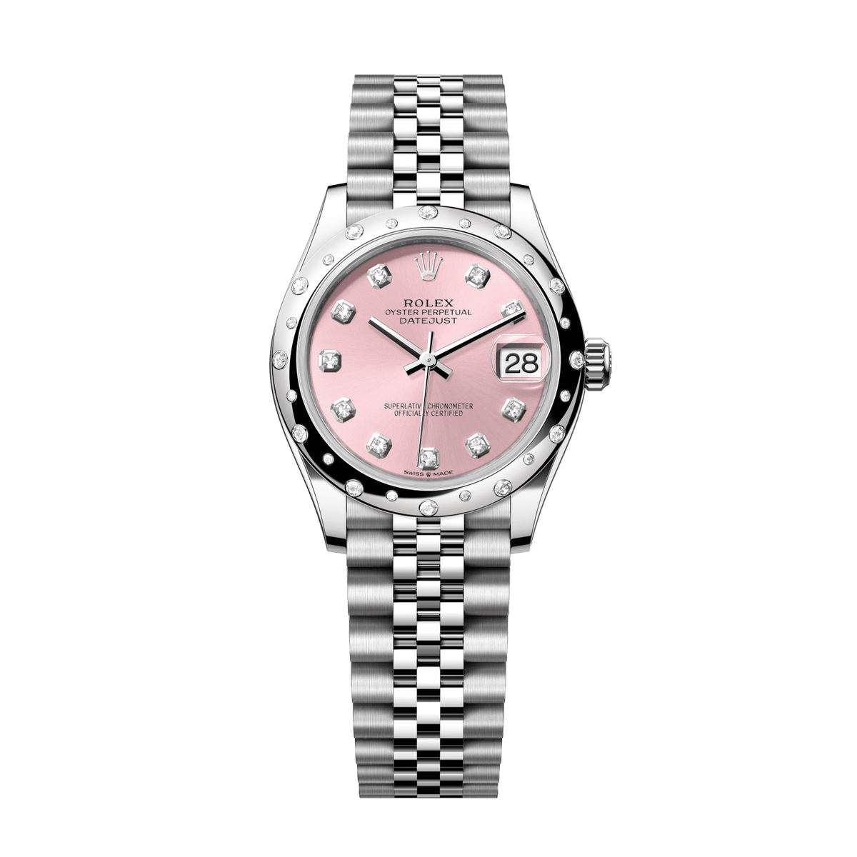 Rolex Datejust 31 mm Oystersteel White Gold Pink Diamond Dial Bracelet 278344rbr-0034