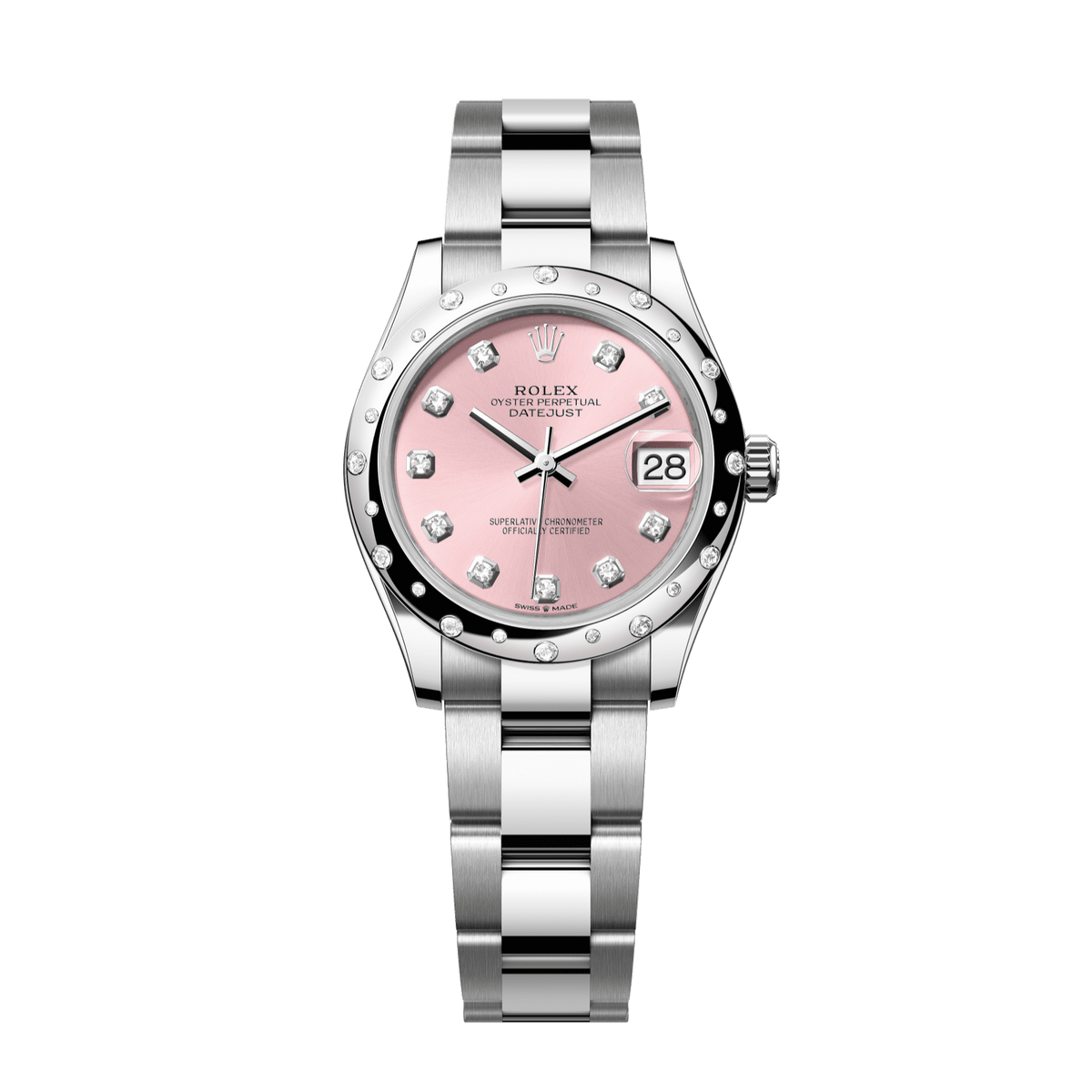 Rolex Datejust 31 mm Steel White Gold Pink Diamond Oyster 278344rbr-0033