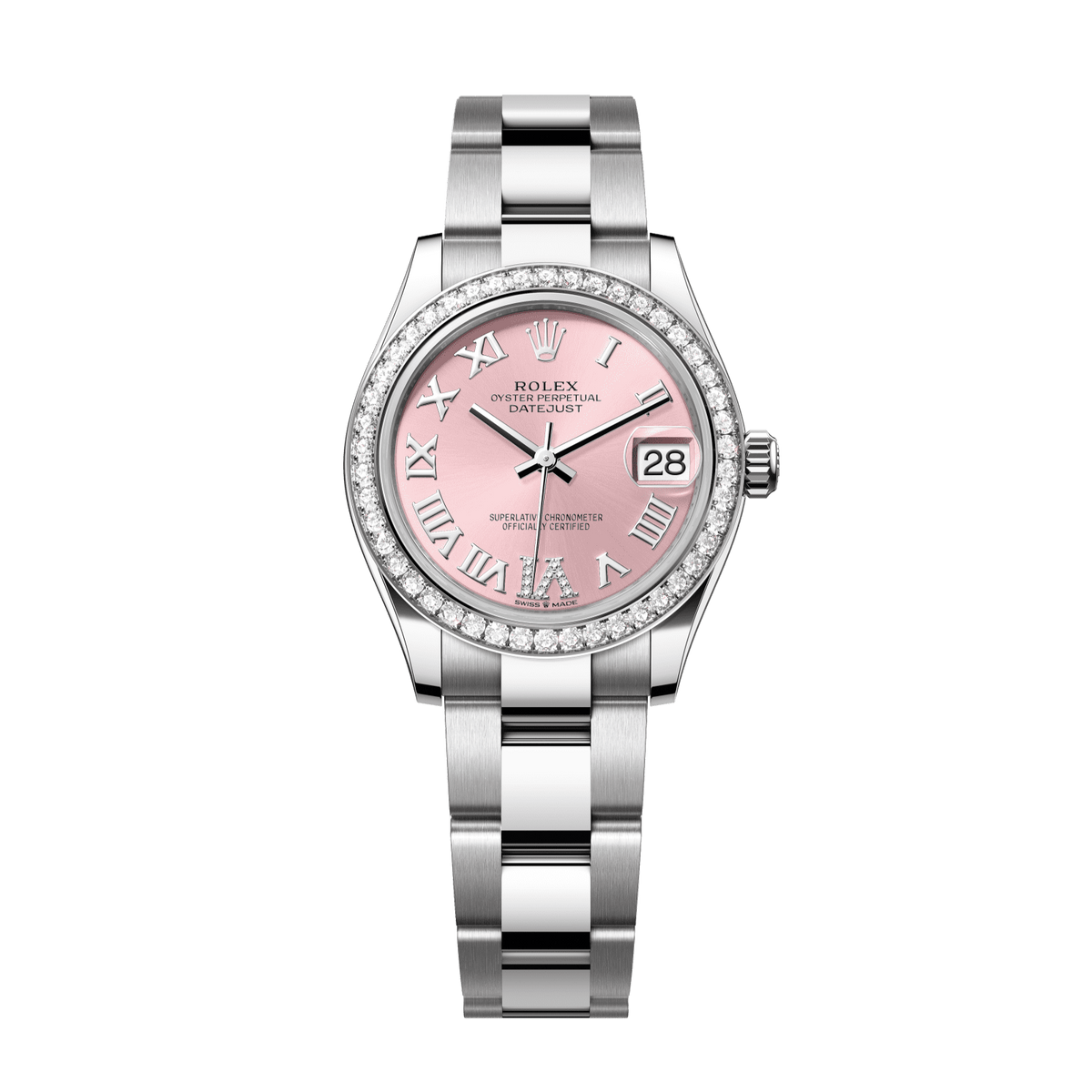 Rolex Datejust 31 mm Steel White Gold Pink Diamond Dial Oyster 278384rbr-0027