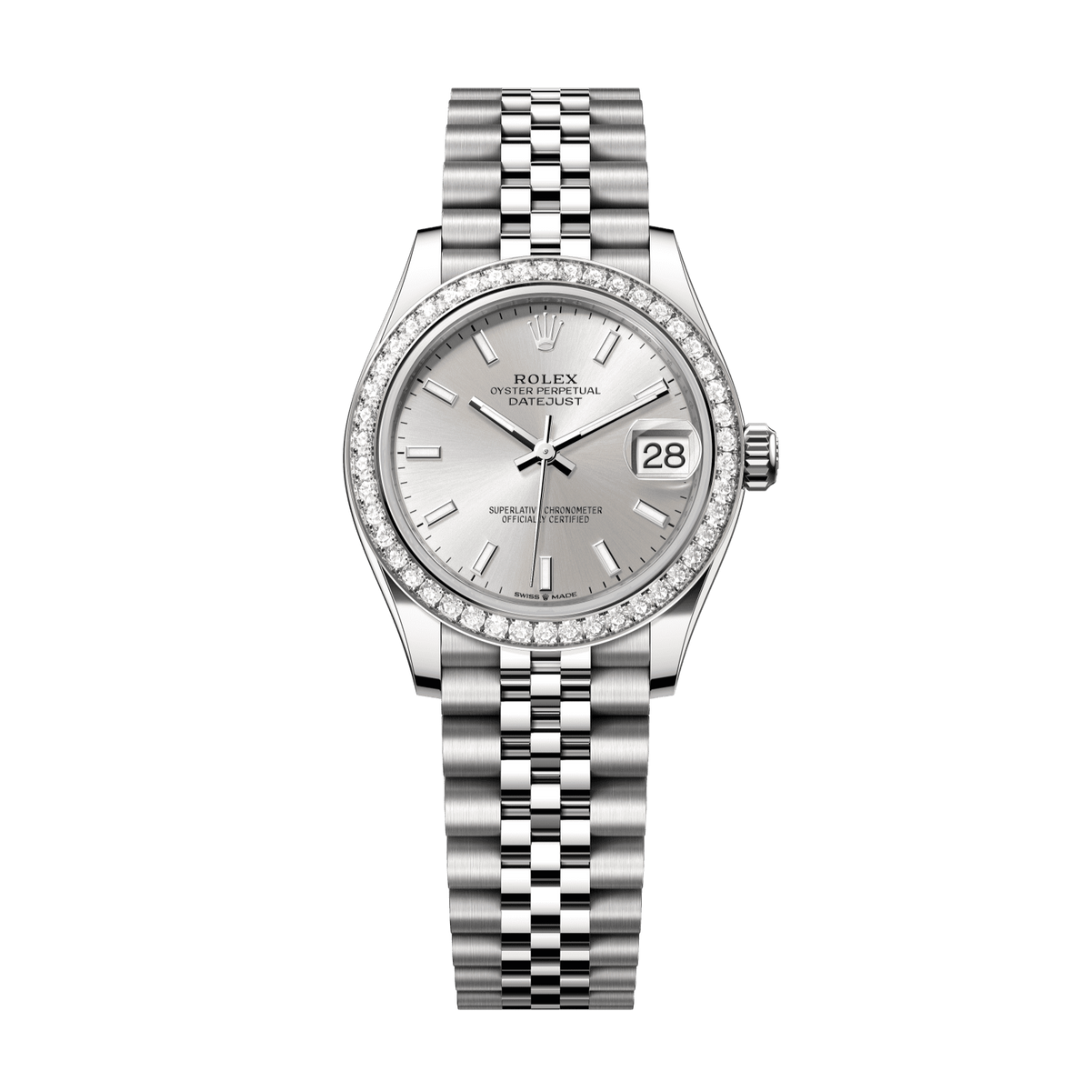 Rolex Datejust 31 mm Steel White Gold Diamond Silver Dial Jubilee 278384RBR-0016