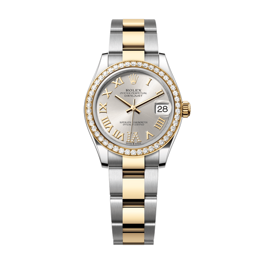 Rolex Datejust 31 mm Silver Diamond Dial Oystersteel 18k Yellow Gold 278383rbr-0003
